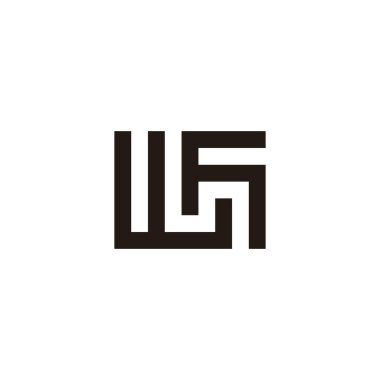 Harf w numara 6 kare geometrik sembol basit logo vektörü