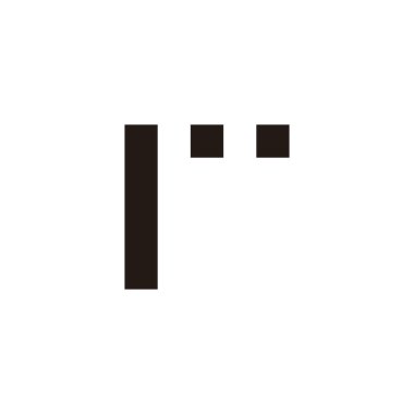 Ir harfi geometrik sembolü kareler basit logo vektörü