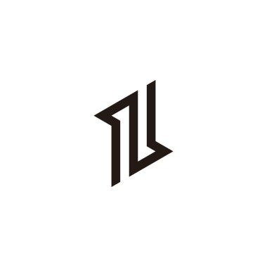 Harf N ve z çizgi geometrik sembol basit logo vektörü