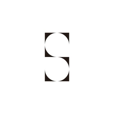 S harfi kareler, geometrik semboller basit logo vektörü