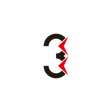 3 numaralı geometrik sembol basit logo vektörü