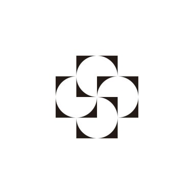 Kare daire, soyut, dekor geometrik sembol basit logo vektörü
