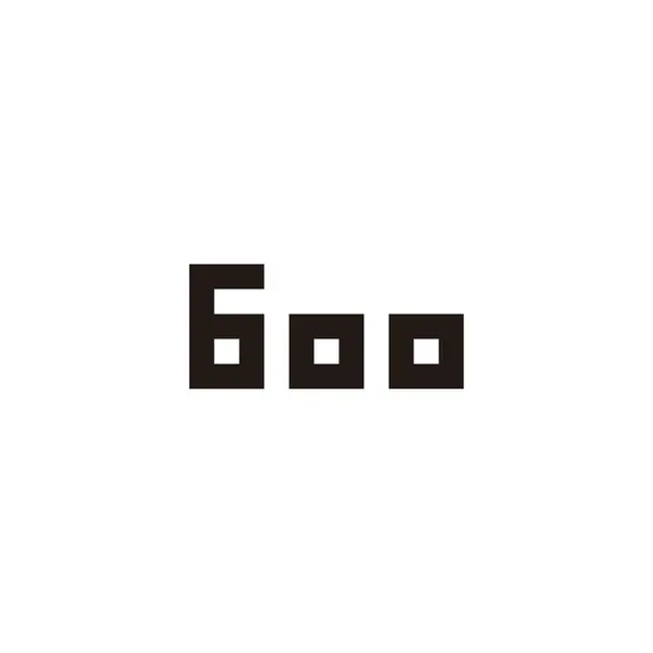 600 Numara Geometrik Sembol Basit Logo Vektörü — Stok Vektör