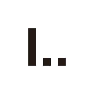 L harfi grafik geometrik sembol basit logo vektörü