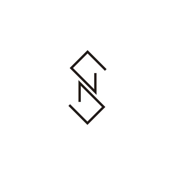 Brev Fyrkantslinje Geometrisk Symbol Enkel Logotyp Vektor Stockillustration