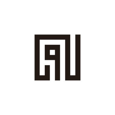 QN kare geometrik sembolü basit logo vektörü