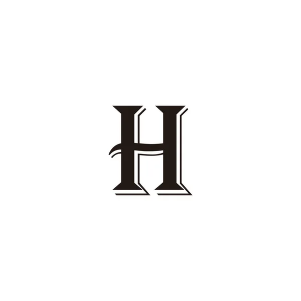 Harfi Çift Epik Geometrik Sembol Basit Logo Vektörü — Stok Vektör