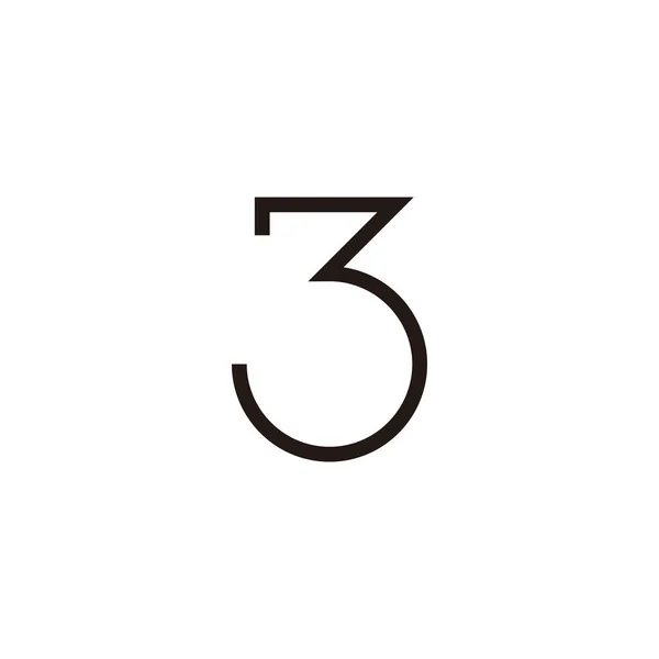 Numéro Simple Symbole Géométrique Simple Logo Vecteur — Image vectorielle