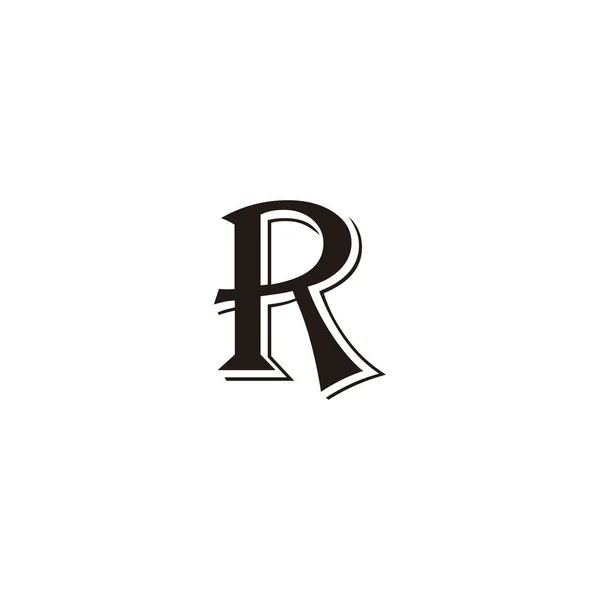 Carta Duplo Símbolo Geométrico Épico Vetor Logotipo Simples — Vetor de Stock