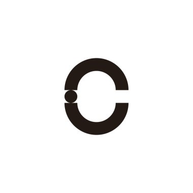C noktası geometrik sembolü basit logo vektörü