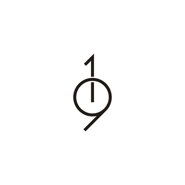 Number Line Geometric Symbol Simple Logo Vector — Stock Vector