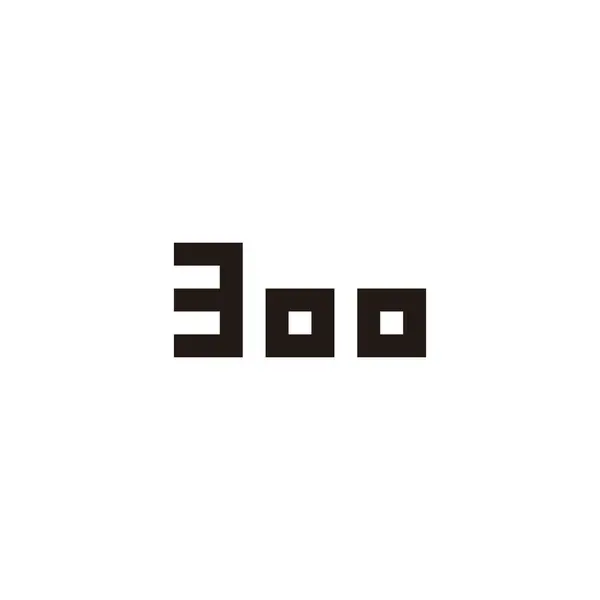 Número Símbolo Geométrico Quadrado Vetor Logotipo Simples — Vetor de Stock