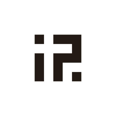 i P 2 kare geometrik sembol basit logo vektörü