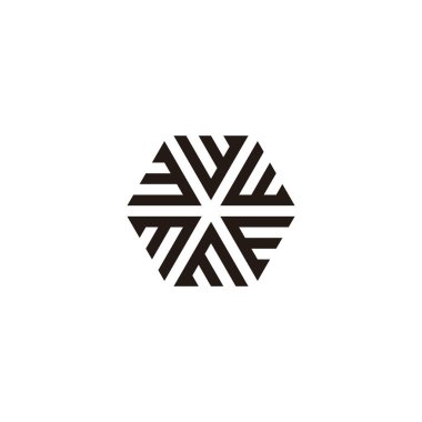 E harfleri altıgen geometrik sembol basit logo vektörü