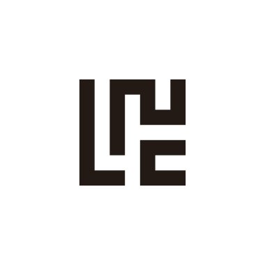 L, N ve c kare geometrik sembolleri basit logo vektörü