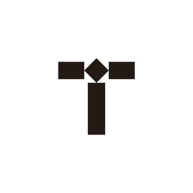 T kare, nokta geometrik sembol basit logo vektörü