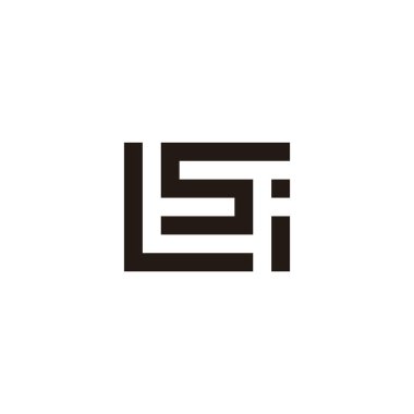 L harfi, s ve i kare geometrik sembol basit logo vektörü