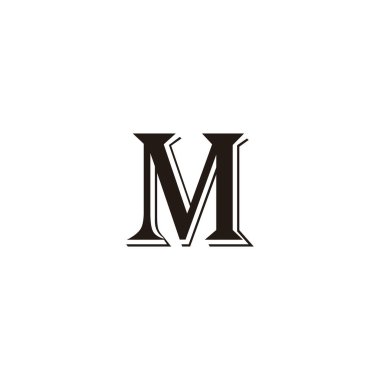 M harfi lux, zarif geometrik sembol basit logo vektörü