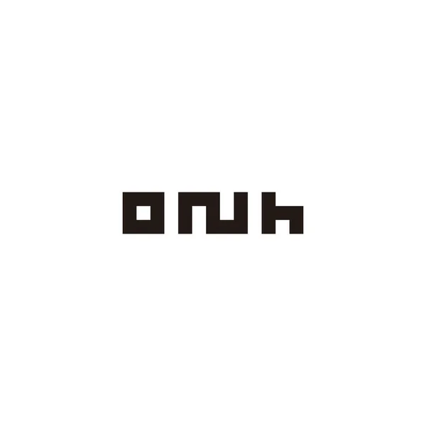 Letter O, N and h square geometric symbol simple logo vector