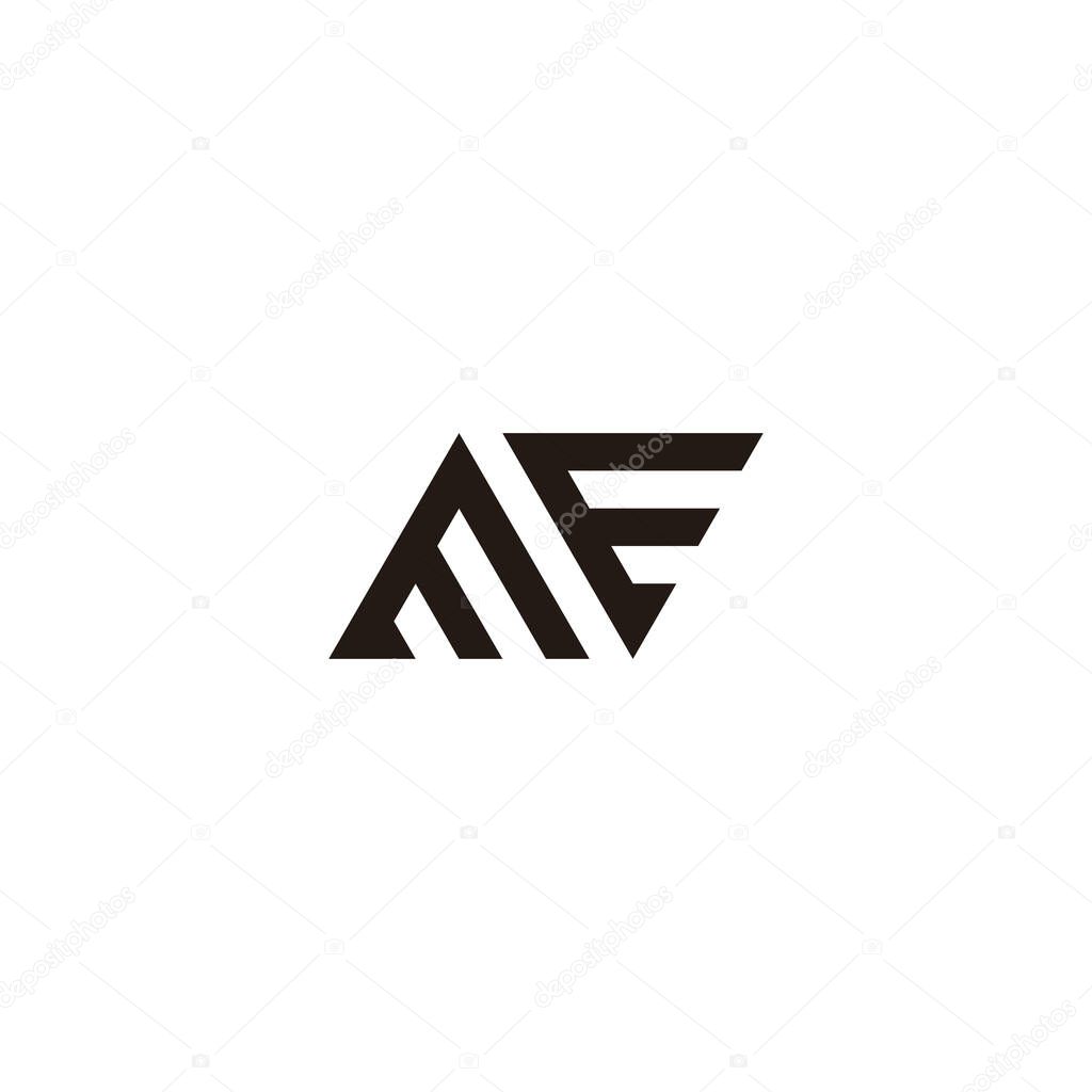 Letter mE triangles geometric symbol simple logo vector