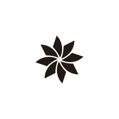 Yapraklar, yuvarlak geometrik sembol basit logo vektörü