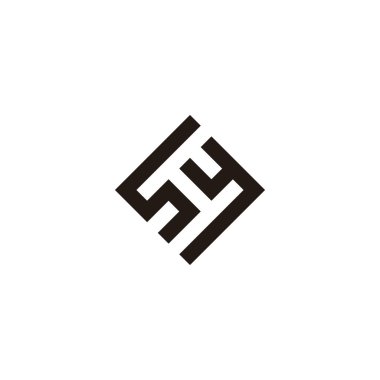 Harf s y kare, zarif geometrik sembol basit logo vektörü
