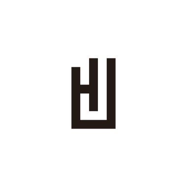 Letter HJ square geometric symbol simple logo vector