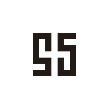 Harf s kare, eşsiz geometrik sembol basit logo vektörü