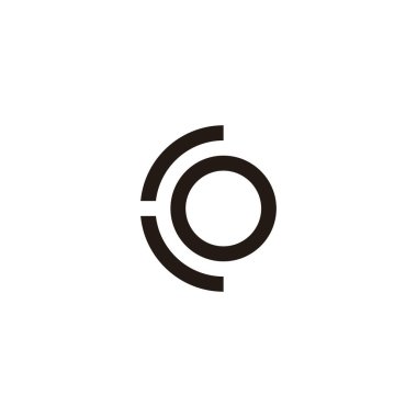 R harfi, o ve L dairesi geometrik sembolü basit logo vektörü 