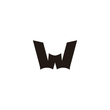 Letter w fold geometric symbol simple logo vector 