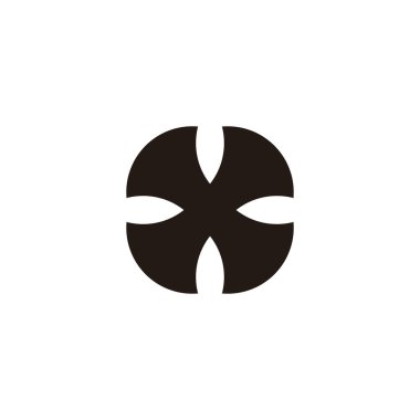 X harfi soğuk geometrik sembol basit logo vektörü