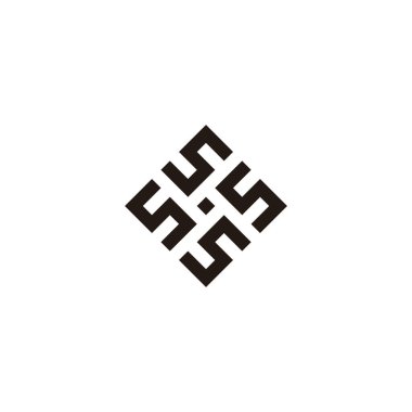 S harfinin kareleri, yuvarlak, zarif geometrik sembol basit logo vektörü