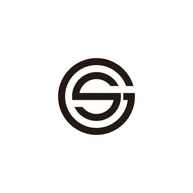 G dairesi geometrik sembolündeki S harfi basit logo vektörü