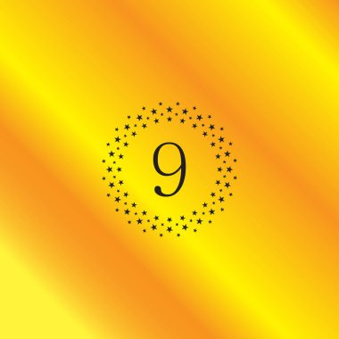 9 numaralı yıldız dairesi, zarif geometrik sembol basit logo vektörü