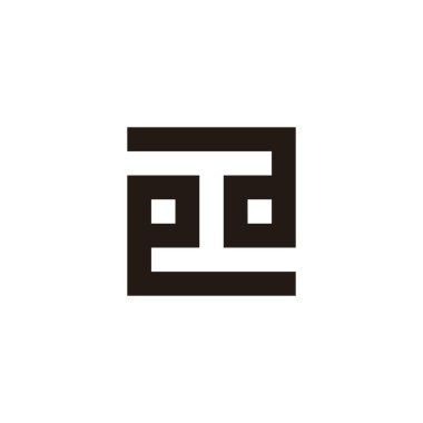 A harfi kare, eşsiz geometrik sembol basit logo vektörü