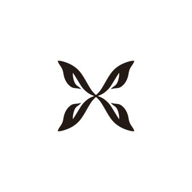 Kelebek geometrik sembolü basit logo vektörü