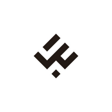 Harf w ve v kare, zarif geometrik sembol basit logo vektörü