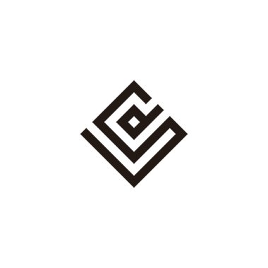 Sd kare harfi, zarif geometrik sembol basit logo vektörü