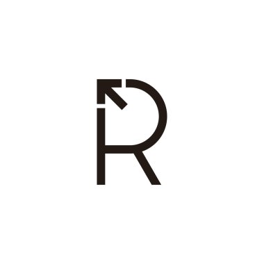R harfi yönü geometrik sembol basit logo vektörü