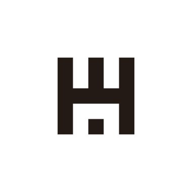 Harf w, H ve n kare geometrik sembol basit logo vektörü