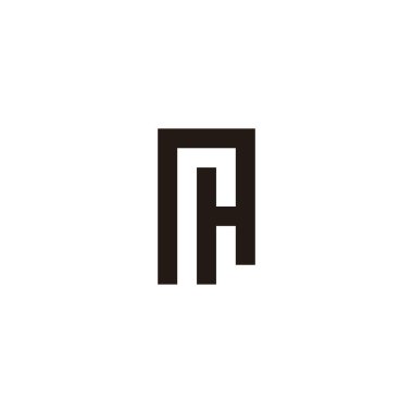 Letter rH square geometric symbol simple logo vector