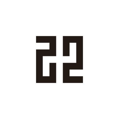 Number 22 square geometric symbol simple logo vector