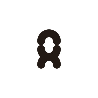 H harfi eğrileri, geometrik semboller basit logo vektörü