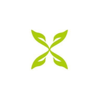 X harfi geometrik sembolü basit bir logo vektörü bırakır