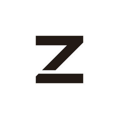 Z harfi numara 7 kare geometrik sembol basit logo vektörü