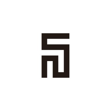 NS kare geometrik sembolü basit logo vektörü
