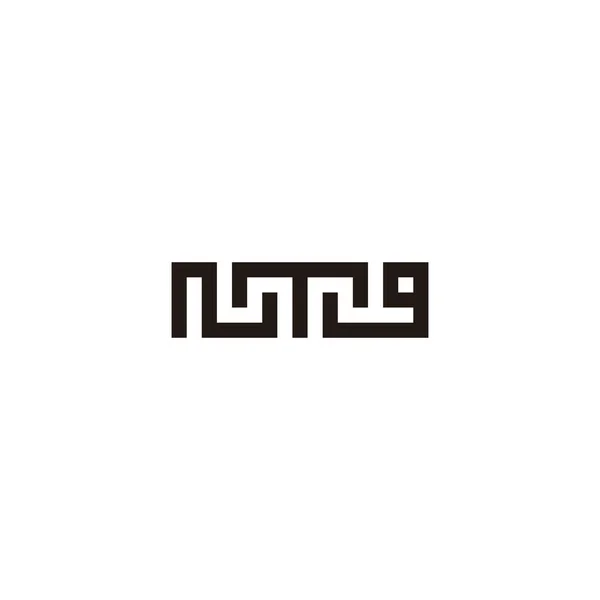 Letter N, T and g square geometric symbol simple logo vector