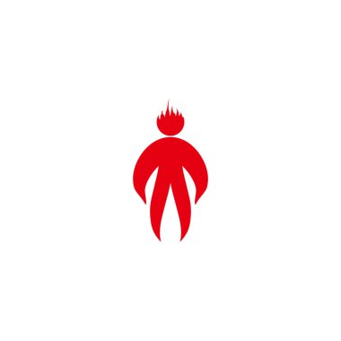 İnsan geometrik sembolünü ateşle basit logo vektörü