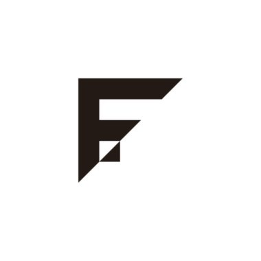 F üçgeni geometrik sembolü basit logo vektörü