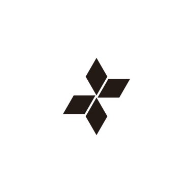 Elmaslar, X harfi geometrik sembol basit logo vektörü